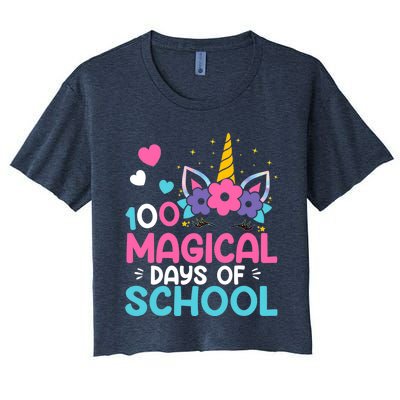 100th Day Of Kindergarten For Girls 100 Magical Days Women's Crop Top Tee