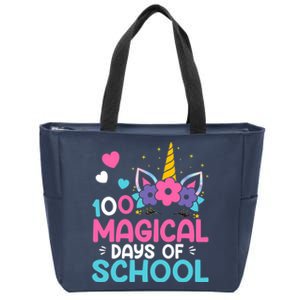 100th Day Of Kindergarten For Girls 100 Magical Days Zip Tote Bag