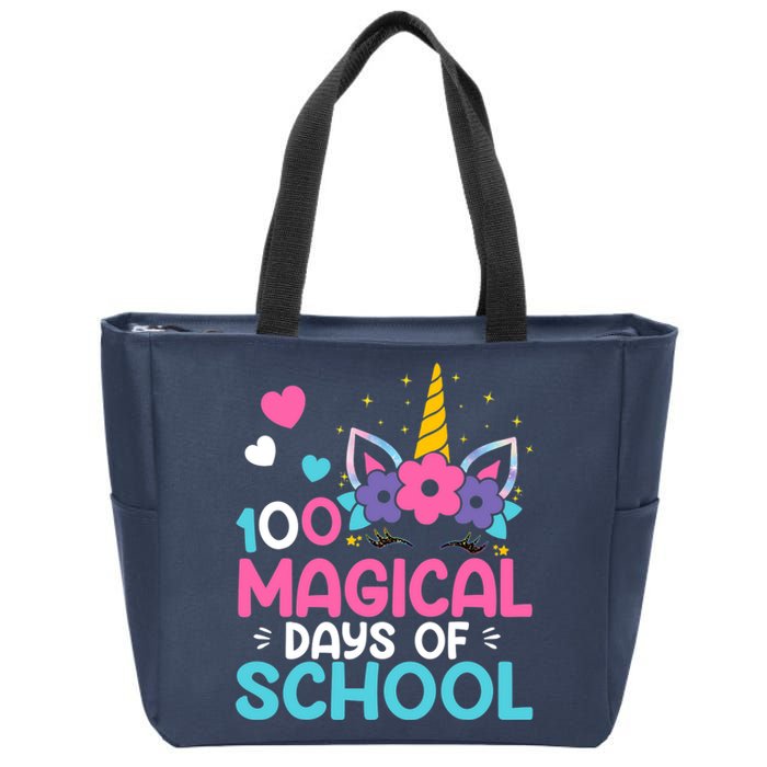 100th Day Of Kindergarten For Girls 100 Magical Days Zip Tote Bag