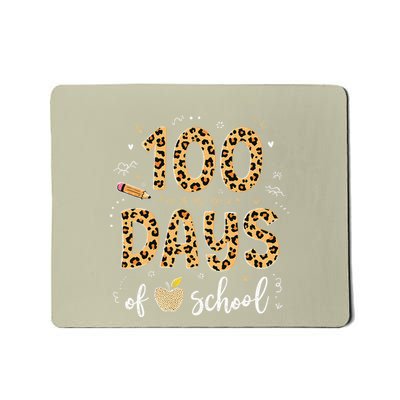 100 Days Of School Leopard Print Design For & Teachers Mousepad