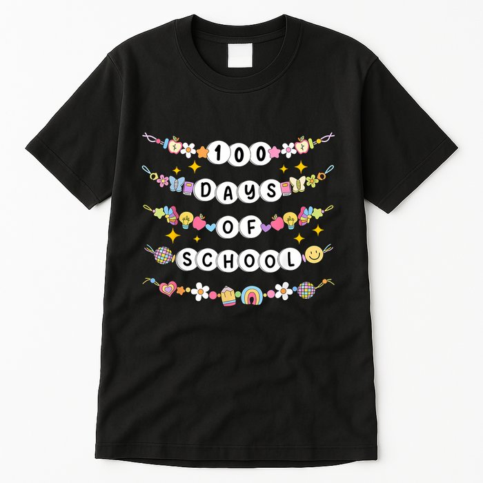 100th Day Of School Friendship Bracelets 100 Days Smarter Tall T-Shirt