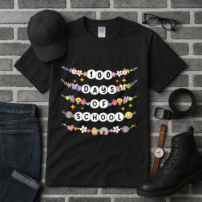 100th Day Of School Friendship Bracelets 100 Days Smarter Tall T-Shirt