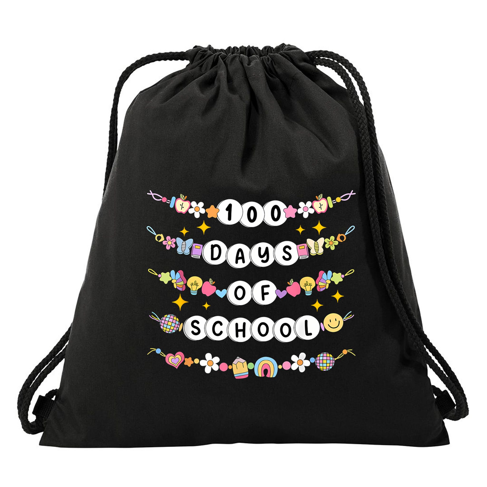 100th Day Of School Friendship Bracelets 100 Days Smarter Drawstring Bag