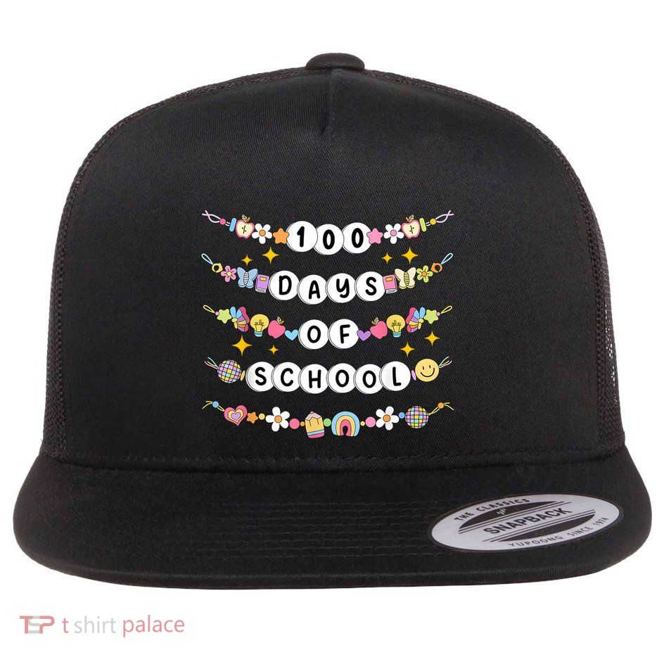 100th Day Of School Friendship Bracelets 100 Days Smarter Flatbill Hat