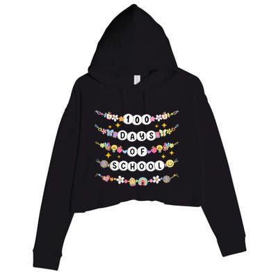 100th Day Of School Friendship Bracelets 100 Days Smarter Crop Fleece Hoodie