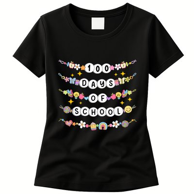 100th Day Of School Friendship Bracelets 100 Days Smarter Womens T-Shirt