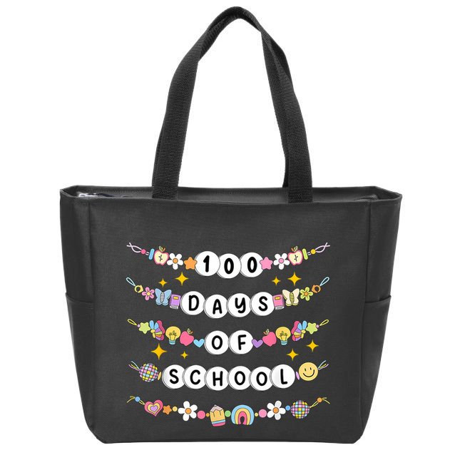 100th Day Of School Friendship Bracelets 100 Days Smarter Zip Tote Bag