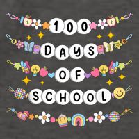 100th Day Of School Friendship Bracelets 100 Days Smarter Vector Backpack