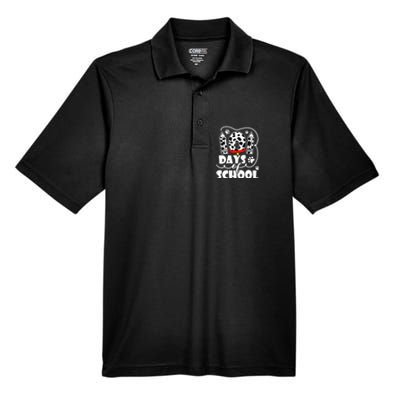 101 Days Of School Dalmatian Dog 100 Days Smarter Men's Origin Performance Pique Polo