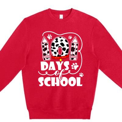 101 Days Of School Dalmatian Dog 100 Days Smarter Premium Crewneck Sweatshirt