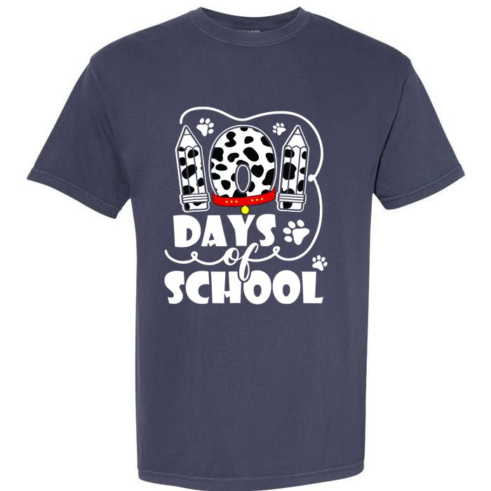 101 Days Of School Dalmatian Dog 100 Days Smarter Garment-Dyed Heavyweight T-Shirt