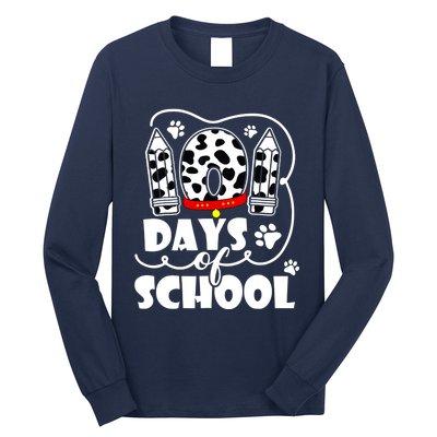 101 Days Of School Dalmatian Dog 100 Days Smarter Long Sleeve Shirt