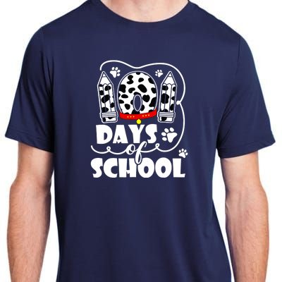 101 Days Of School Dalmatian Dog 100 Days Smarter Adult ChromaSoft Performance T-Shirt