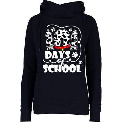 101 Days Of School Dalmatian Dog 100 Days Smarter Womens Funnel Neck Pullover Hood