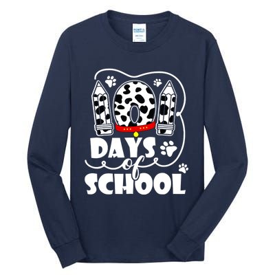 101 Days Of School Dalmatian Dog 100 Days Smarter Tall Long Sleeve T-Shirt