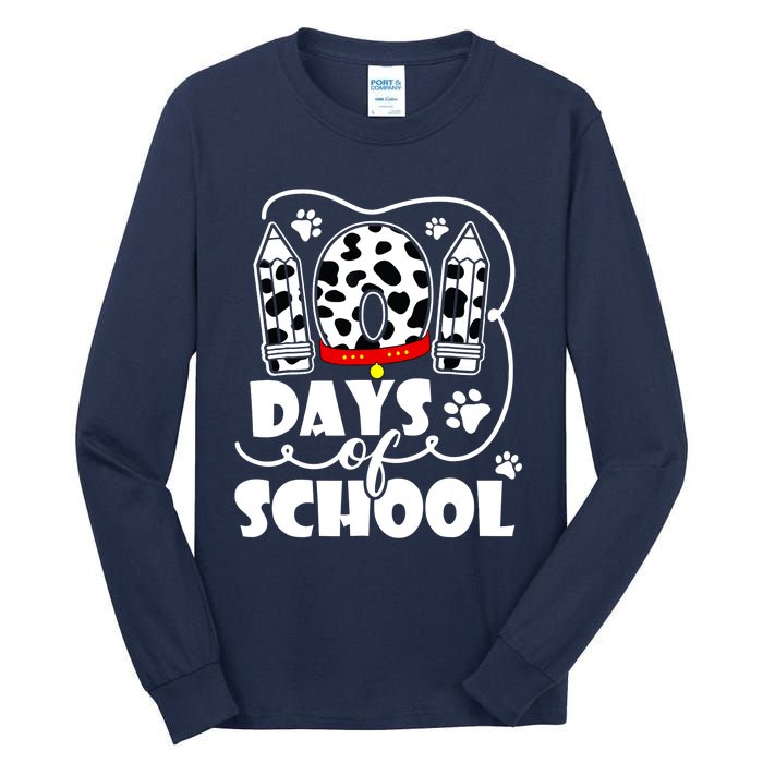 101 Days Of School Dalmatian Dog 100 Days Smarter Tall Long Sleeve T-Shirt