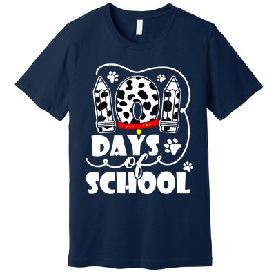 101 Days Of School Dalmatian Dog 100 Days Smarter Premium T-Shirt