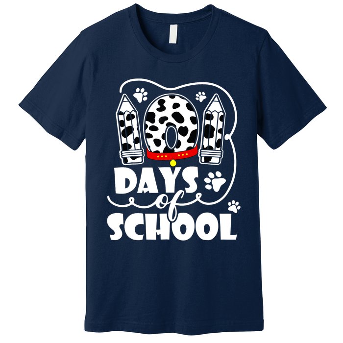 101 Days Of School Dalmatian Dog 100 Days Smarter Premium T-Shirt