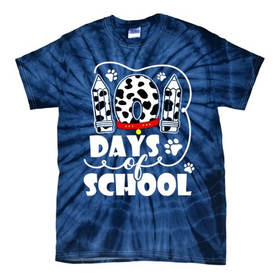 101 Days Of School Dalmatian Dog 100 Days Smarter Tie-Dye T-Shirt