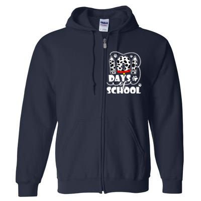 101 Days Of School Dalmatian Dog 100 Days Smarter Full Zip Hoodie