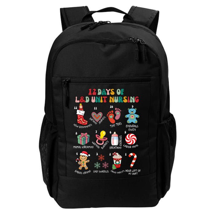 12 Days Of L&D Unit Nursing Labor & Delivery Nurse Christmas Daily Commute Backpack