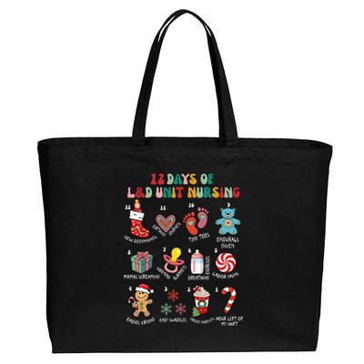 12 Days Of L&D Unit Nursing Labor & Delivery Nurse Christmas Cotton Canvas Jumbo Tote