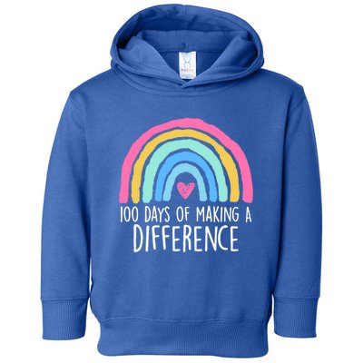 100 Days Of Making A Difference 100th Day Of School Teacher Gift Toddler Hoodie