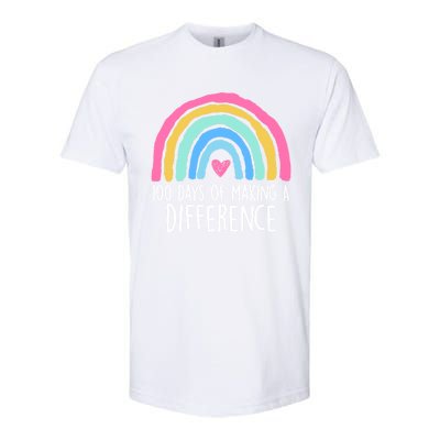 100 Days Of Making A Difference 100th Day Of School Teacher Gift Softstyle® CVC T-Shirt