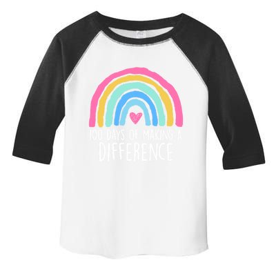 100 Days Of Making A Difference 100th Day Of School Teacher Gift Toddler Fine Jersey T-Shirt