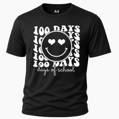 100 Days Of School Retro Smiley Heart Performance Shirt