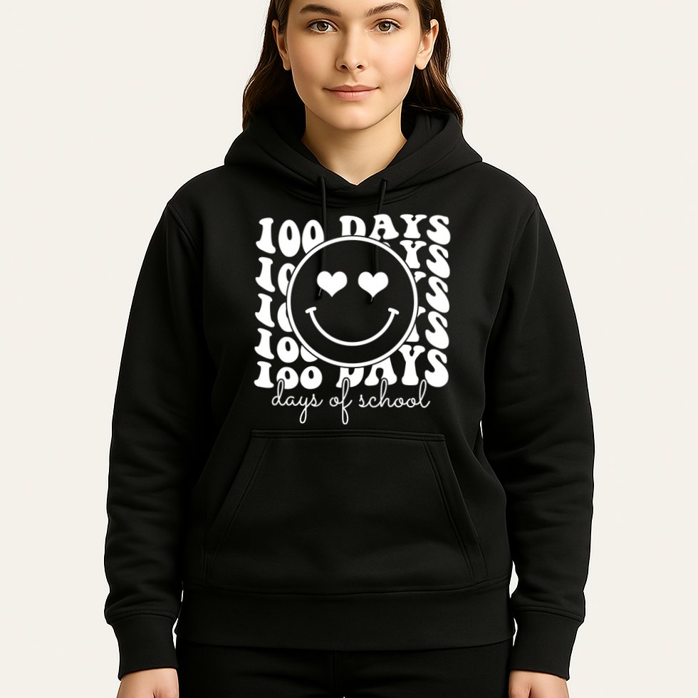 100 Days Of School Retro Smiley Heart Hoodie