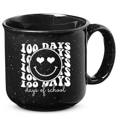 100 Days Of School Retro Smiley Heart 15oz Campfire Ceramic Mug