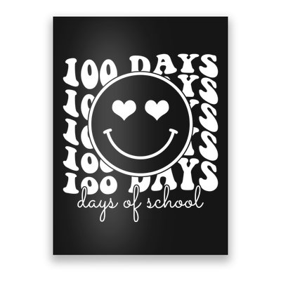 100 Days Of School Retro Smiley Heart Poster