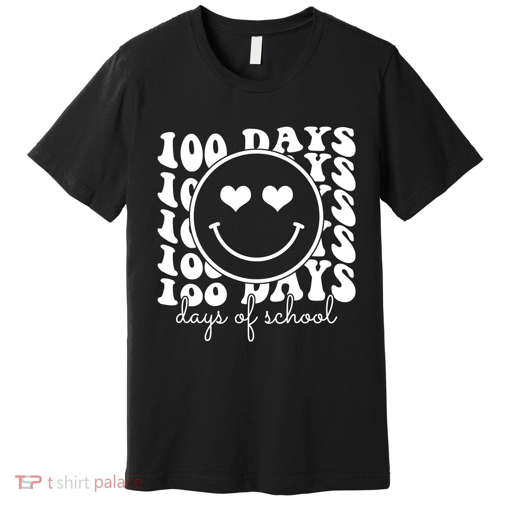 100 Days Of School Retro Smiley Heart Premium T-Shirt