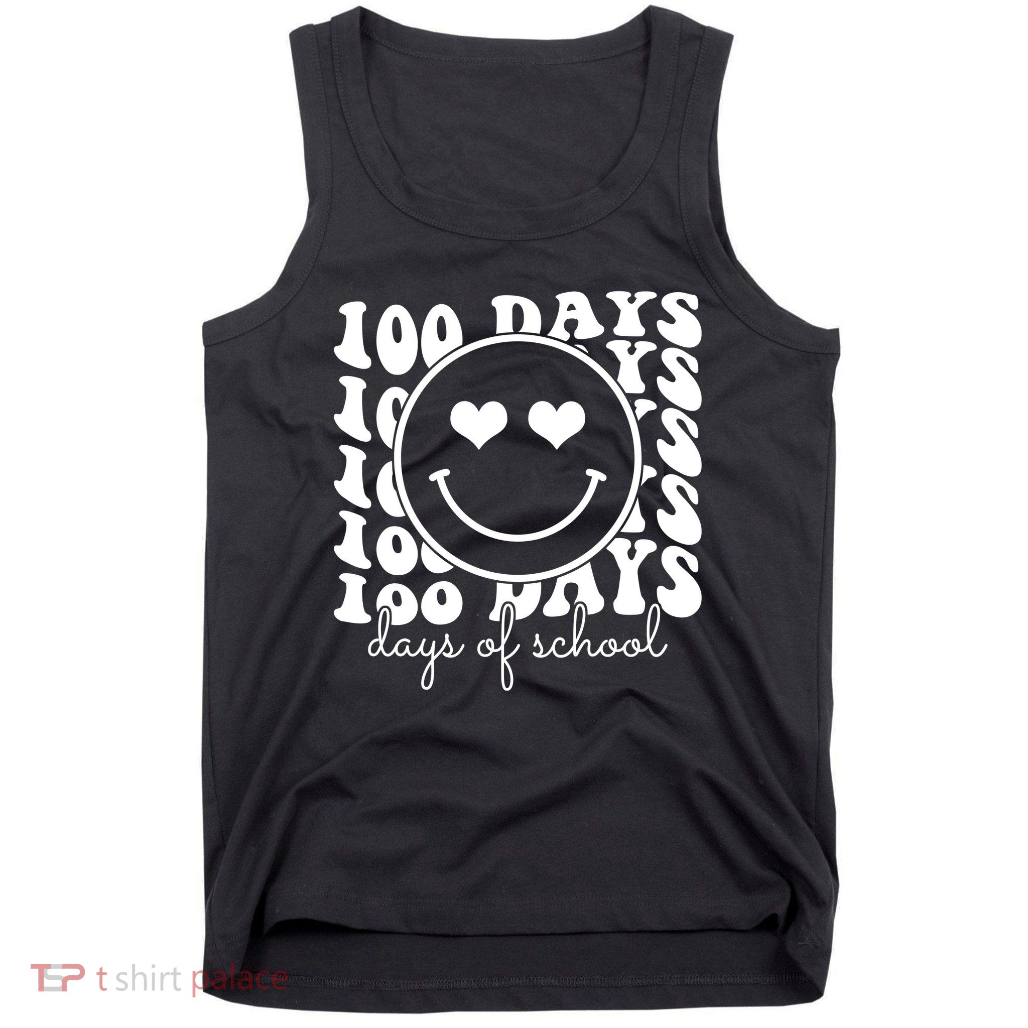 100 Days Of School Retro Smiley Heart Tank Top