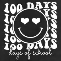 100 Days Of School Retro Smiley Heart Golf Towel
