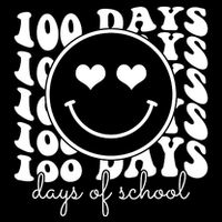 100 Days Of School Retro Smiley Heart Women's Crop Top Tee