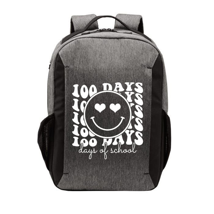 100 Days Of School Retro Smiley Heart Vector Backpack