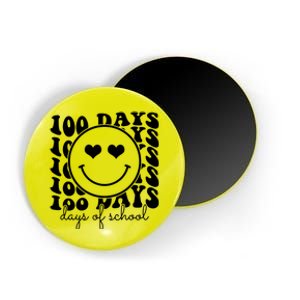 100 Days Of School Retro Smiley Heart Magnet