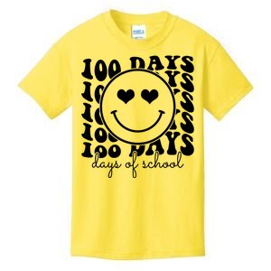 100 Days Of School Retro Smiley Heart Kids T-Shirt