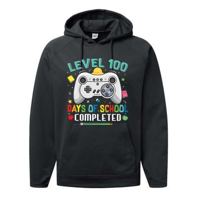 100 Days Of School Level Gamer 100 Days Of School Completed 100 Days Student Performance Fleece Hoodie