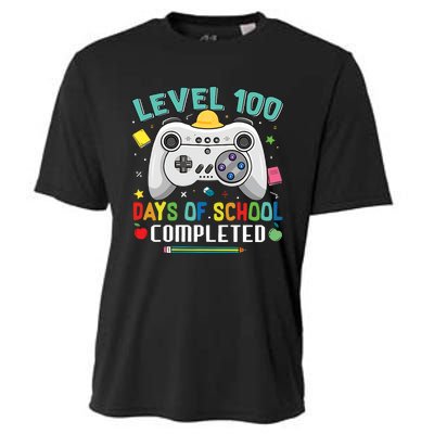 100 Days Of School Level Gamer 100 Days Of School Completed 100 Days Student Cooling Performance Crew T-Shirt