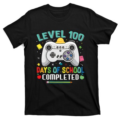 100 Days Of School Level Gamer 100 Days Of School Completed 100 Days Student T-Shirt