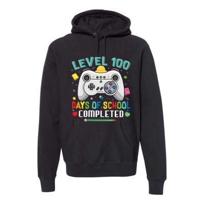 100 Days Of School Level Gamer 100 Days Of School Completed 100 Days Student Premium Hoodie