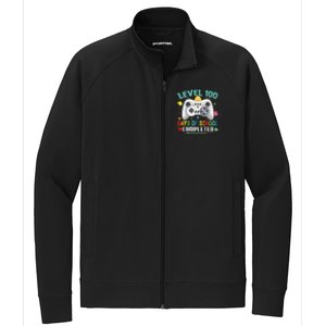 100 Days Of School Level Gamer 100 Days Of School Completed 100 Days Student Stretch Full-Zip Cadet Jacket