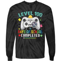 100 Days Of School Level Gamer 100 Days Of School Completed 100 Days Student Tie-Dye Long Sleeve Shirt