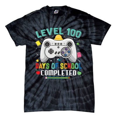 100 Days Of School Level Gamer 100 Days Of School Completed 100 Days Student Tie-Dye T-Shirt