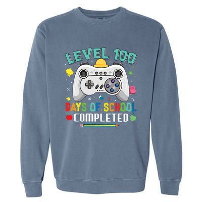 100 Days Of School Level Gamer 100 Days Of School Completed 100 Days Student Garment-Dyed Sweatshirt