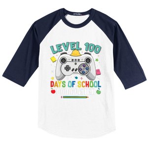 100 Days Of School Level Gamer 100 Days Of School Completed 100 Days Student Baseball Sleeve Shirt