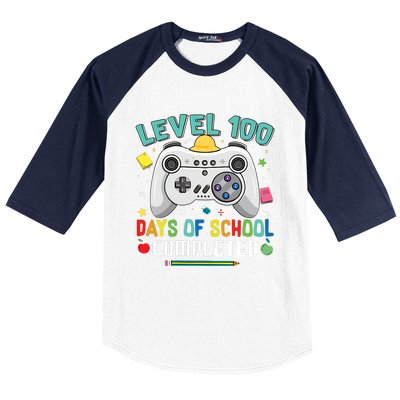 100 Days Of School Level Gamer 100 Days Of School Completed 100 Days Student Baseball Sleeve Shirt